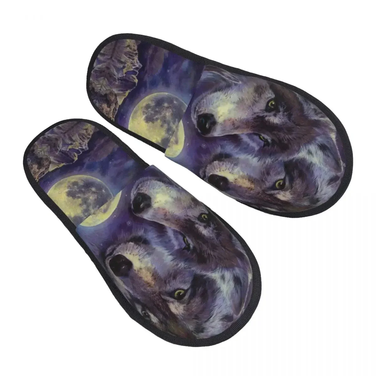 Chaussons Loup sous la Pleine Lune
