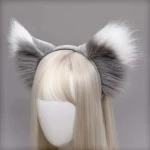 OREILLES DE LOUP GRISES & BLANCHES ÉLÉGANTES