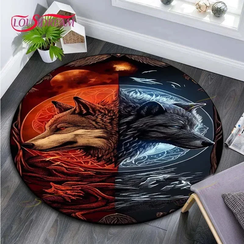 Tapis Loup Rond Majestueux – Image 2
