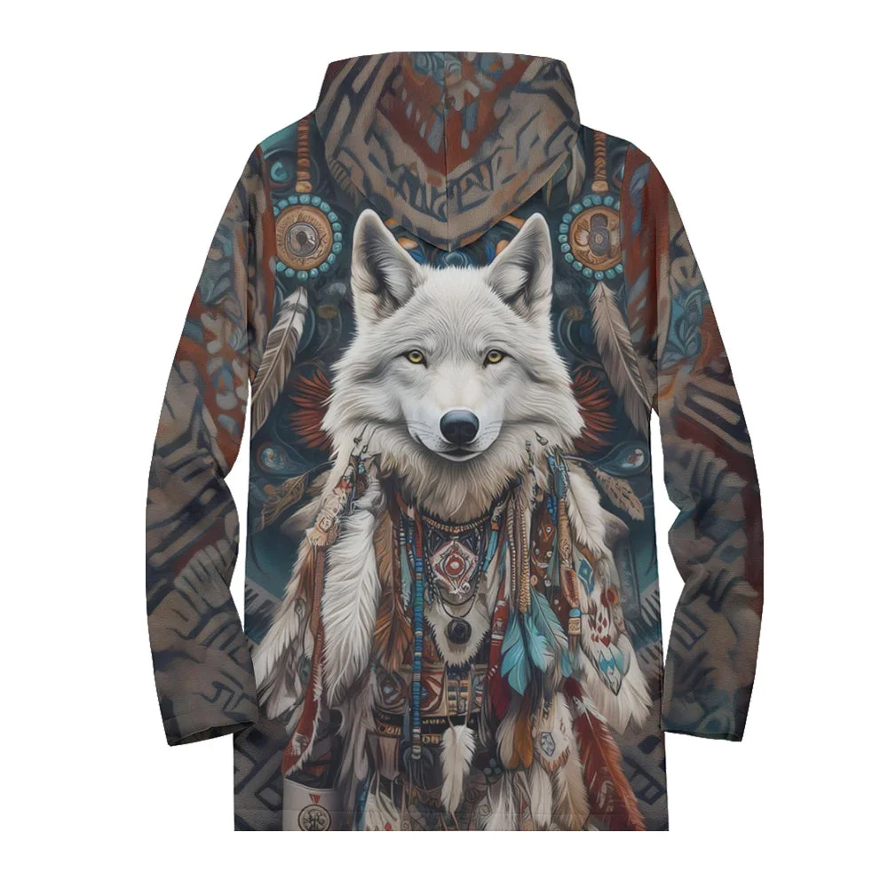 Veste Loup Cardigan Fourré en Détente
